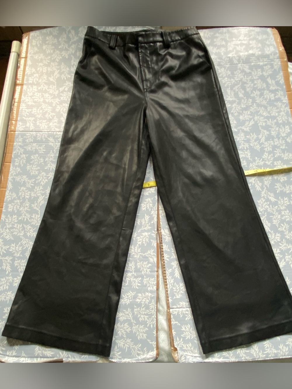 Joe's Jeans Black Faux Leather Wide-Leg Pants